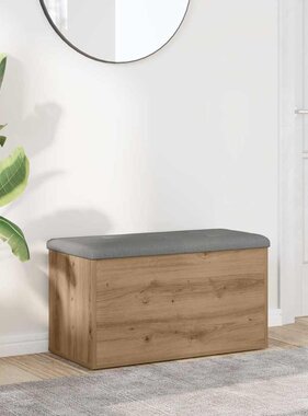 VidaXL Opbergbankje 82x42x45 cm bewerkt hout artisanaal eikenkleur