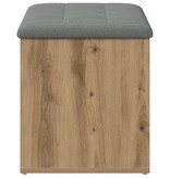 VidaXL Opbergbankje 82x42x45 cm bewerkt hout artisanaal eikenkleur