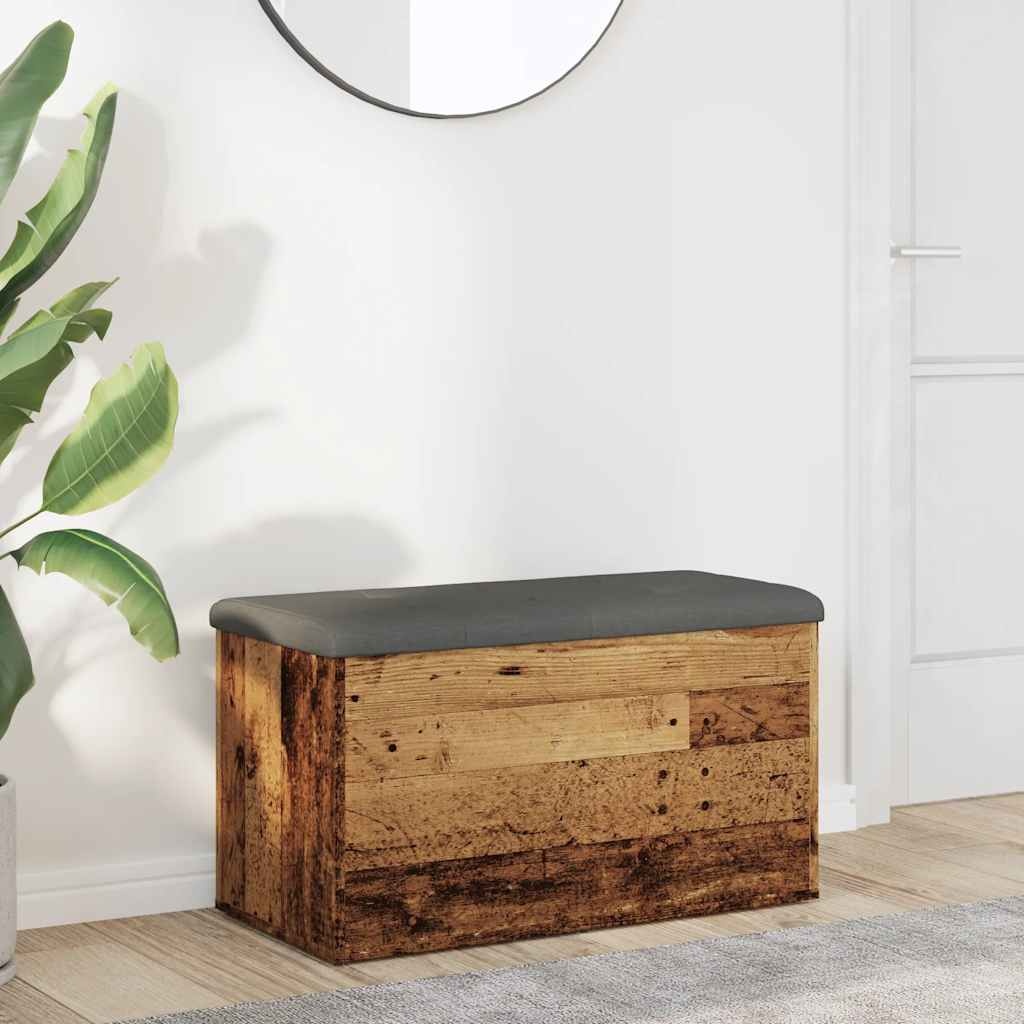 VidaXL Opbergbankje 82x42x45 cm bewerkt hout oud houtkleurig