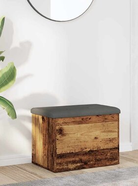VidaXL Opbergbankje 62x42x45 cm bewerkt hout oud houtkleurig