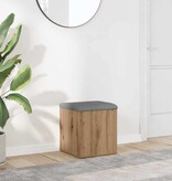 VidaXL Opbergbankje 42x42x45 cm bewerkt hout artisanaal eikenkleur