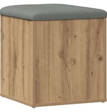 VidaXL Opbergbankje 42x42x45 cm bewerkt hout artisanaal eikenkleur