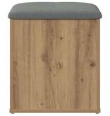 VidaXL Opbergbankje 42x42x45 cm bewerkt hout artisanaal eikenkleur