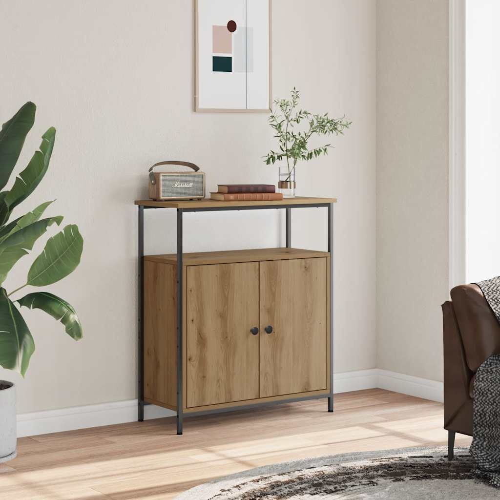 VidaXL Dressoir 70x30x80 cm bewerkt hout artisanaal eikenkleur