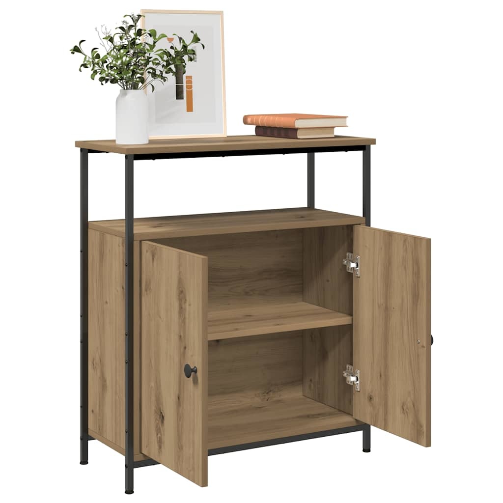 VidaXL Dressoir 70x30x80 cm bewerkt hout artisanaal eikenkleur