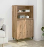 VidaXL Hoge kast 60x36x110 cm bewerkt hout artisanaal eikenkleurig