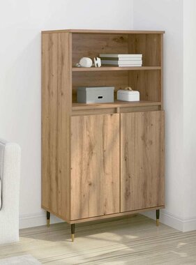 VidaXL Hoge kast 60x36x110 cm bewerkt hout artisanaal eikenkleurig