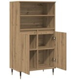 VidaXL Hoge kast 60x36x110 cm bewerkt hout artisanaal eikenkleurig