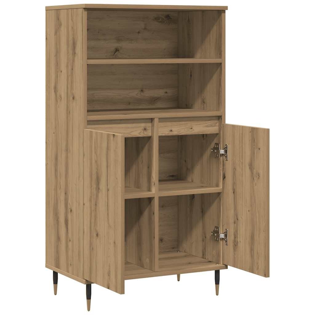 VidaXL Hoge kast 60x36x110 cm bewerkt hout artisanaal eikenkleurig