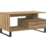 VidaXL Salontafel 90x49x45 cm bewerkt hout artisanaal eikenkleurig