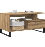 VidaXL Salontafel 90x49x45 cm bewerkt hout artisanaal eikenkleurig