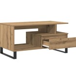 VidaXL Salontafel 90x49x45 cm bewerkt hout artisanaal eikenkleurig