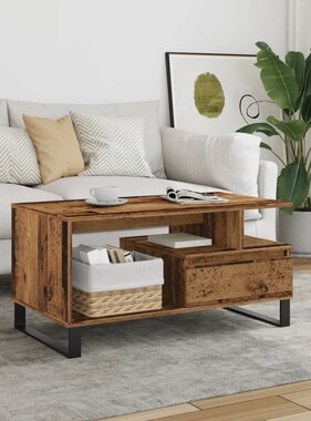 VidaXL Salontafel 90x49x45 cm bewerkt hout oud houtkleurig