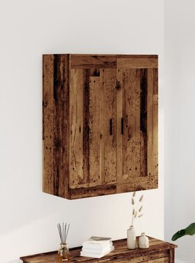 VidaXL Wandkast 69,5x34x90 cm bewerkt hout oud houtkleurig