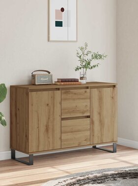 VidaXL Dressoir 101,5x35x70 cm bewerkt hout artisanaal eikenkleurig
