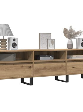 VidaXL Tv-meubel 150x30x44,5 cm bewerkt hout artisanaal eikenkleur