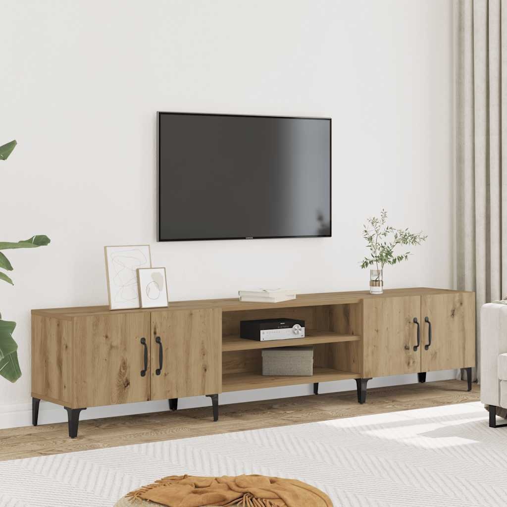 VidaXL Tv-meubel 180x31,5x40 cm bewerkt hout artisanaal eikenkleurig