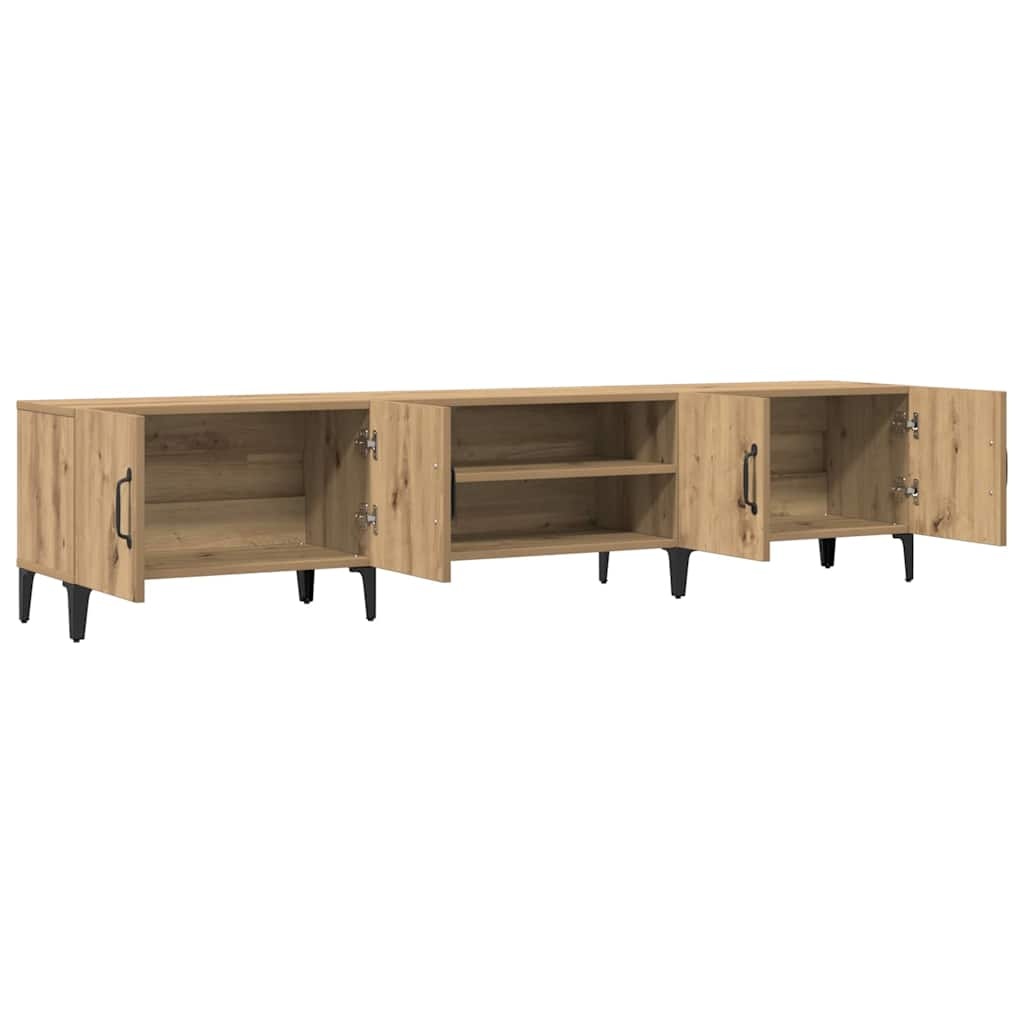 VidaXL Tv-meubel 180x31,5x40 cm bewerkt hout artisanaal eikenkleurig