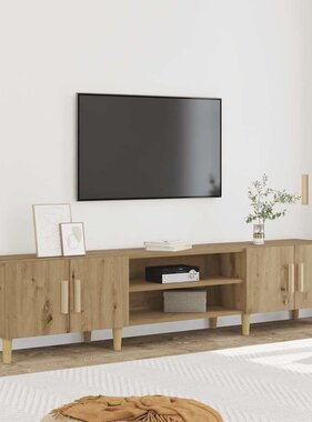 VidaXL Tv-meubel 180x31,5x40 cm bewerkt hout artisanaal eikenkleurig