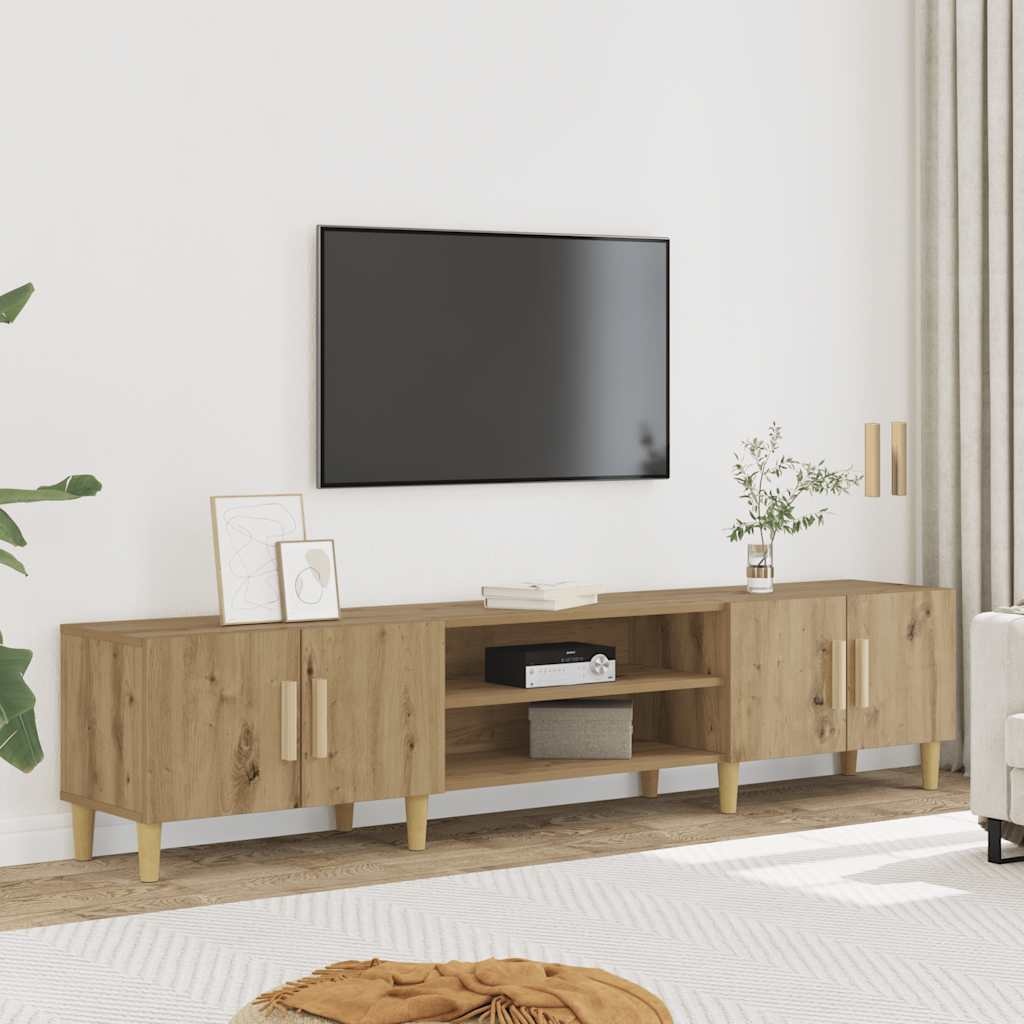 VidaXL Tv-meubel 180x31,5x40 cm bewerkt hout artisanaal eikenkleurig
