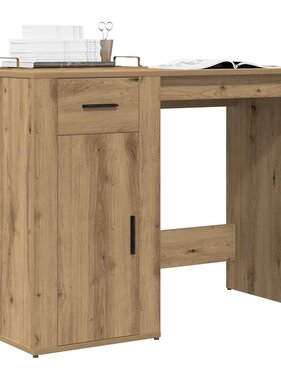 VidaXL Bureau 100x49x75 cm bewerkt hout artisanaal eikenkleur