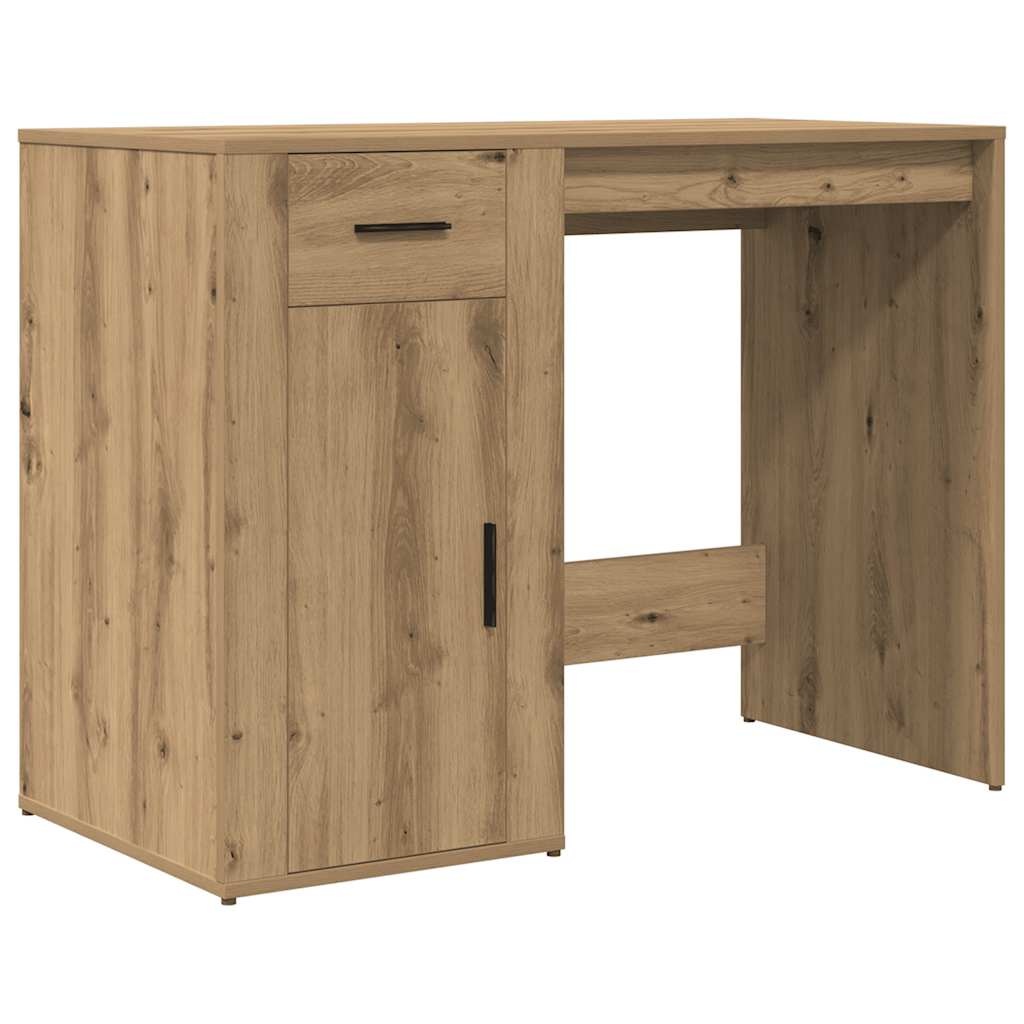 VidaXL Bureau 100x49x75 cm bewerkt hout artisanaal eikenkleur