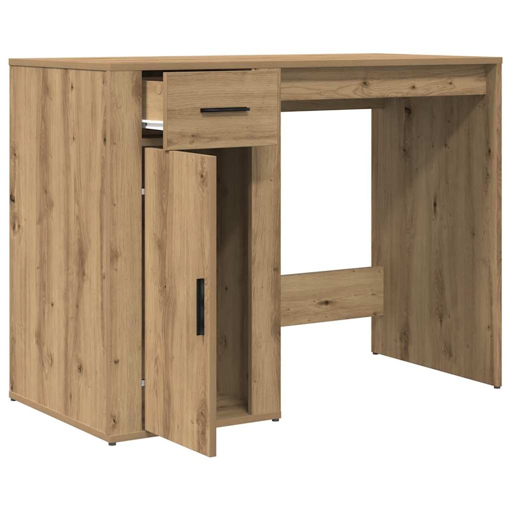VidaXL Bureau 100x49x75 cm bewerkt hout artisanaal eikenkleur