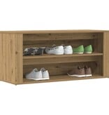 VidaXL Schoenenbankje 100x35x45 cm bewerkt hout artisanaal eikenkleur