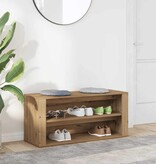 VidaXL Schoenenbankje 100x35x45 cm bewerkt hout artisanaal eikenkleur