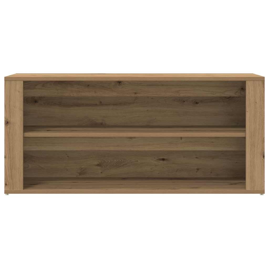 VidaXL Schoenenbankje 100x35x45 cm bewerkt hout artisanaal eikenkleur