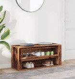 VidaXL Schoenenbank 100x35x45 cm bewerkt hout oud houtkleurig