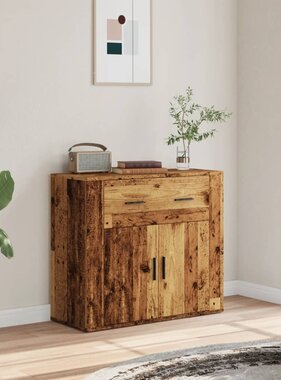 VidaXL Dressoir 80x33x70 cm bewerkt hout oud houtkleurig