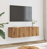 VidaXL Tv-meubels 2 st wandgemonteerd 100x30x30 cm artisanaal eiken