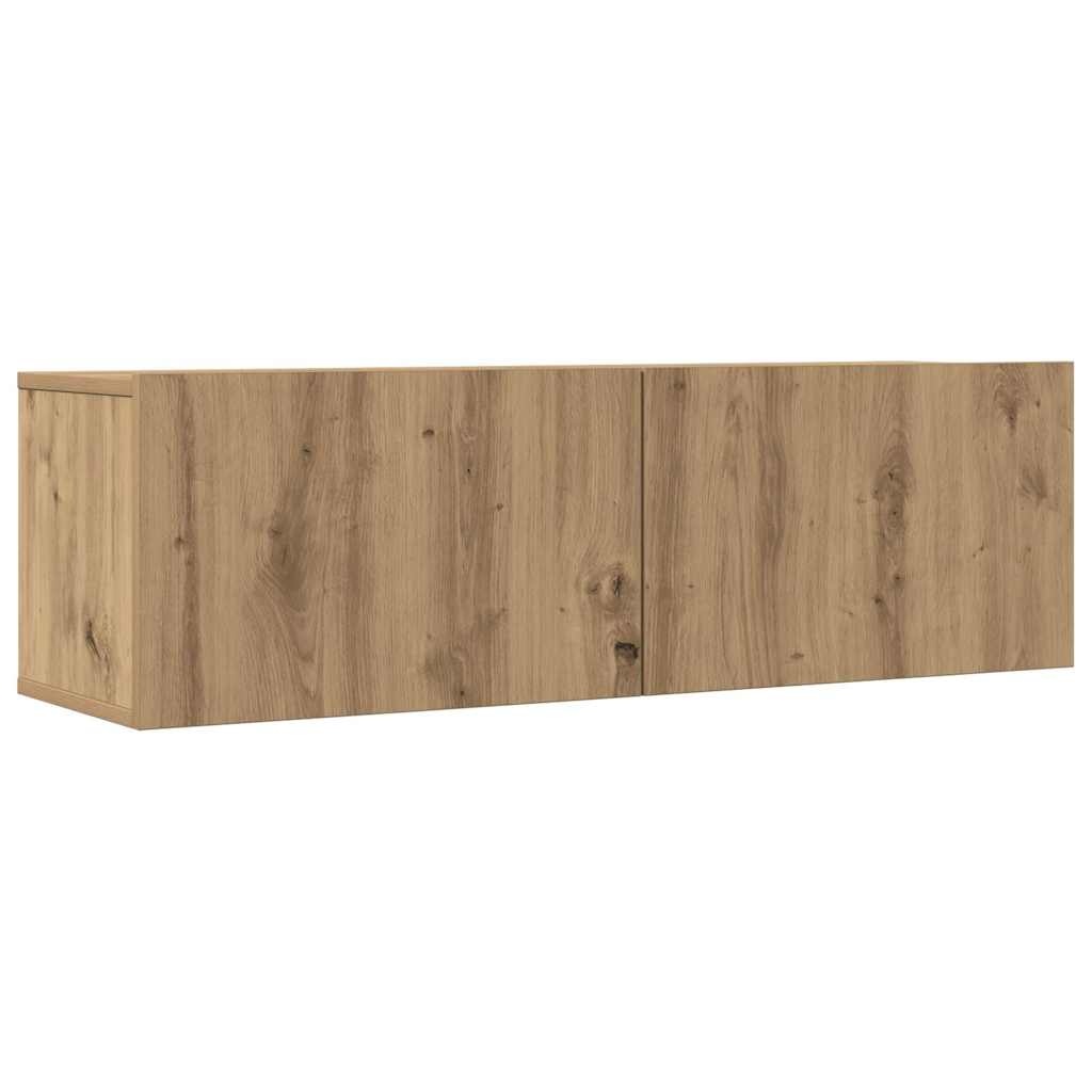 VidaXL Tv-meubels 2 st wandgemonteerd 100x30x30 cm artisanaal eiken