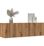 VidaXL Tv-meubels 2 st wandgemonteerd 100x30x30 cm artisanaal eiken