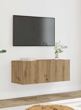 VidaXL Tv-meubels 2 st wandgemonteerd 80x30x30cm artisanaal eikenkleur