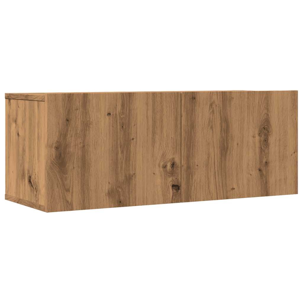 VidaXL Tv-meubels 2 st wandgemonteerd 80x30x30cm artisanaal eikenkleur