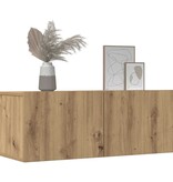 VidaXL Tv-meubels 2 st wandgemonteerd 80x30x30cm artisanaal eikenkleur