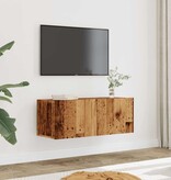 VidaXL Tv-meubels 2 st wandgemonteerd 80x30x30 cm oud houtkleurig
