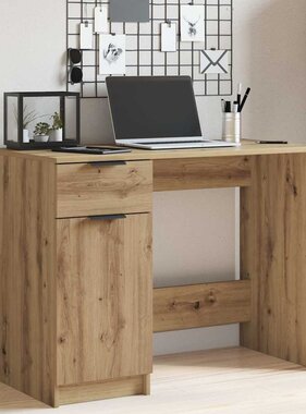 VidaXL Bureau 100x50x75 cm bewerkt hout artisanaal eikenkleur