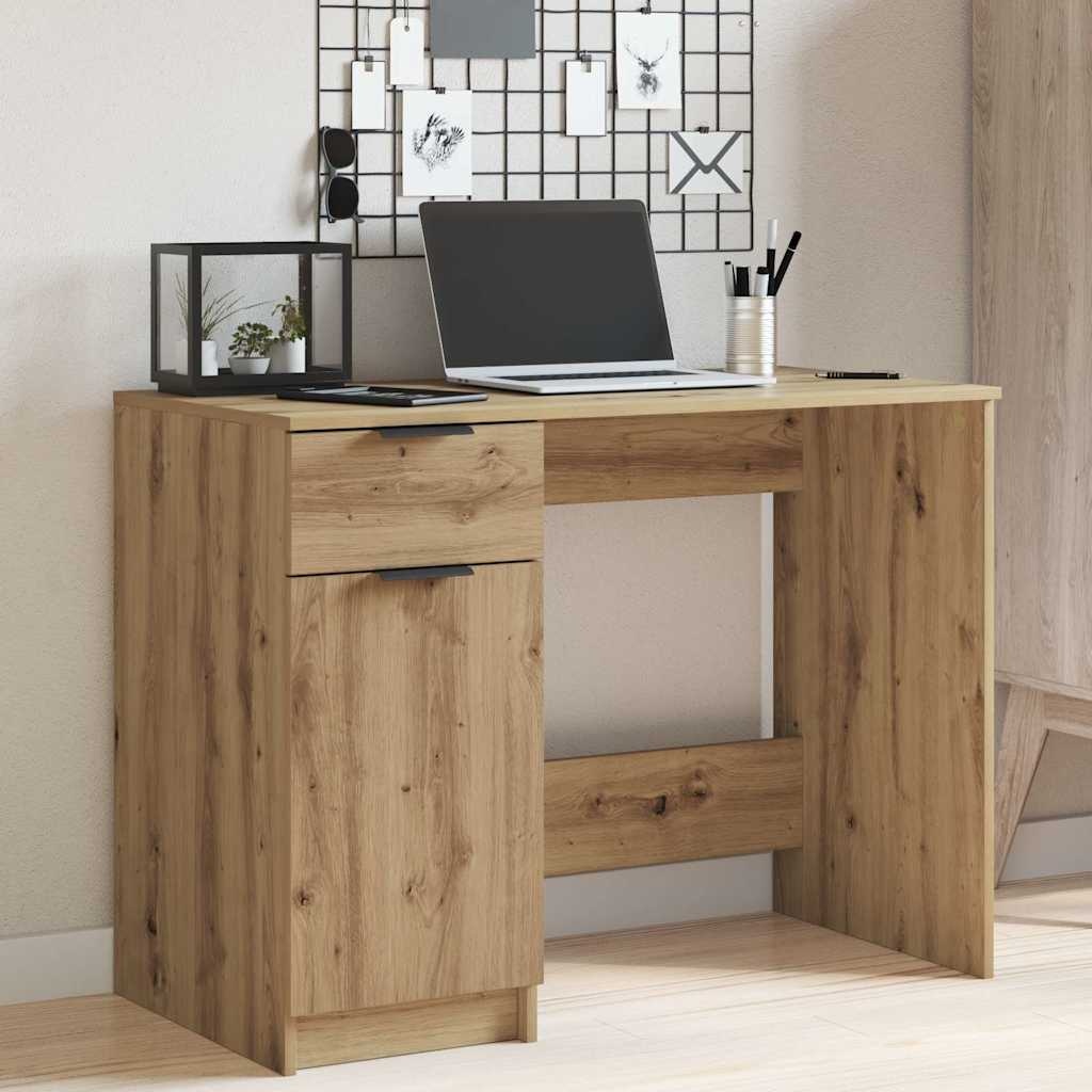 VidaXL Bureau 100x50x75 cm bewerkt hout artisanaal eikenkleur