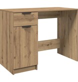 VidaXL Bureau 100x50x75 cm bewerkt hout artisanaal eikenkleur
