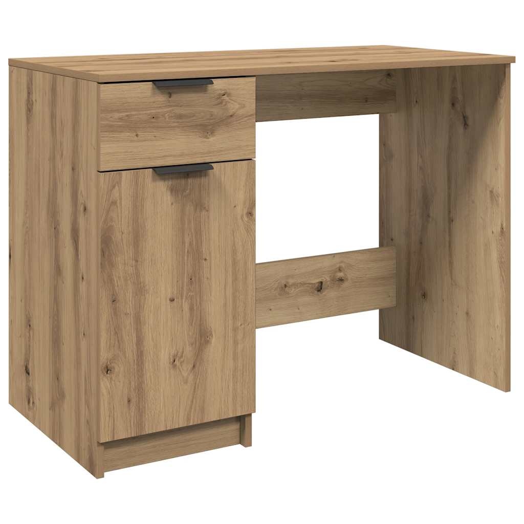 VidaXL Bureau 100x50x75 cm bewerkt hout artisanaal eikenkleur