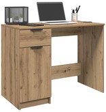 VidaXL Bureau 100x50x75 cm bewerkt hout artisanaal eikenkleur