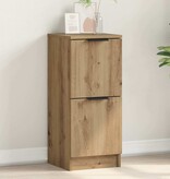 VidaXL Dressoir 30x30x70 cm bewerkt hout artisanaal eikenkleur