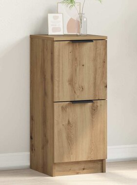 VidaXL Dressoir 30x30x70 cm bewerkt hout artisanaal eikenkleur