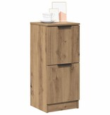 VidaXL Dressoir 30x30x70 cm bewerkt hout artisanaal eikenkleur