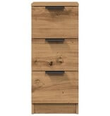 VidaXL Dressoirs 2 st 30x30x70 cm bewerkt hout artisanaal eikenkleur