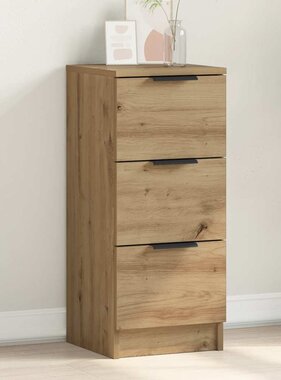 VidaXL Dressoir 30x30x70 cm bewerkt hout artisanaal eikenkleur