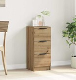 VidaXL Dressoir 30x30x70 cm bewerkt hout artisanaal eikenkleur